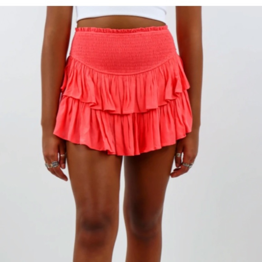 Sunshine Daydream Skirt, Coral, size xs, rocknrags, ruffle mini skirt